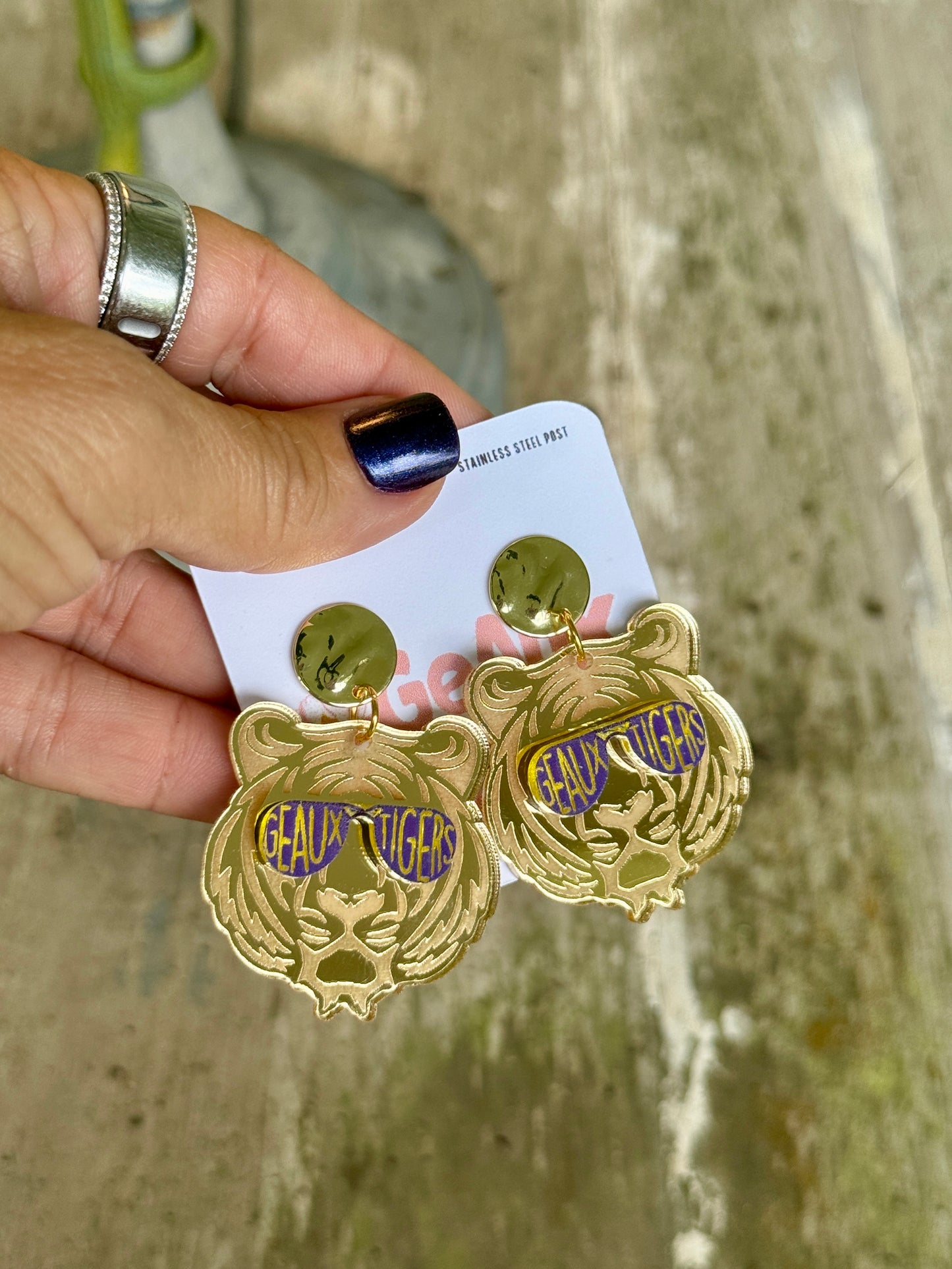 Tiger Geaux Tigers Sunglasses Dangle Earrings