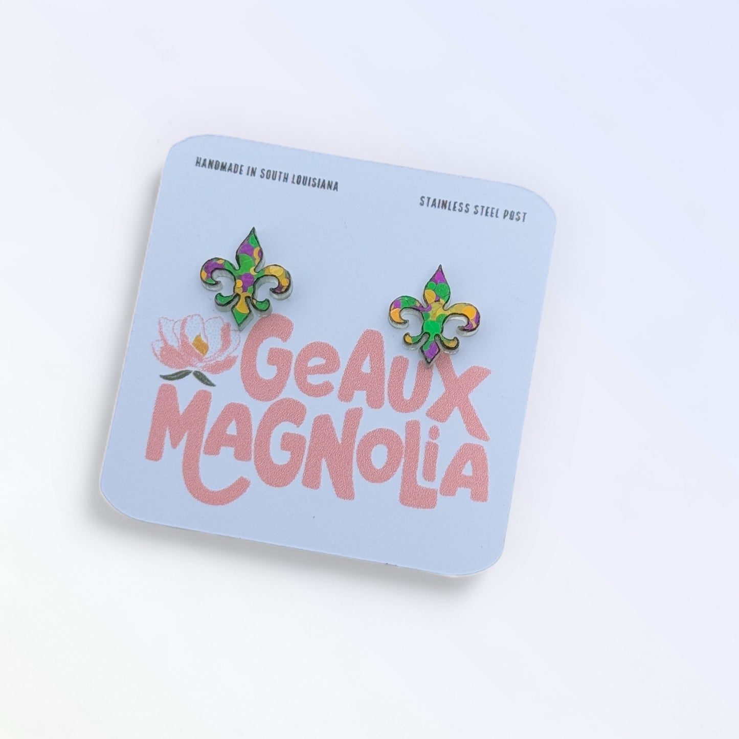 Mardi Gras Fleur de Lis Stud Earrings
