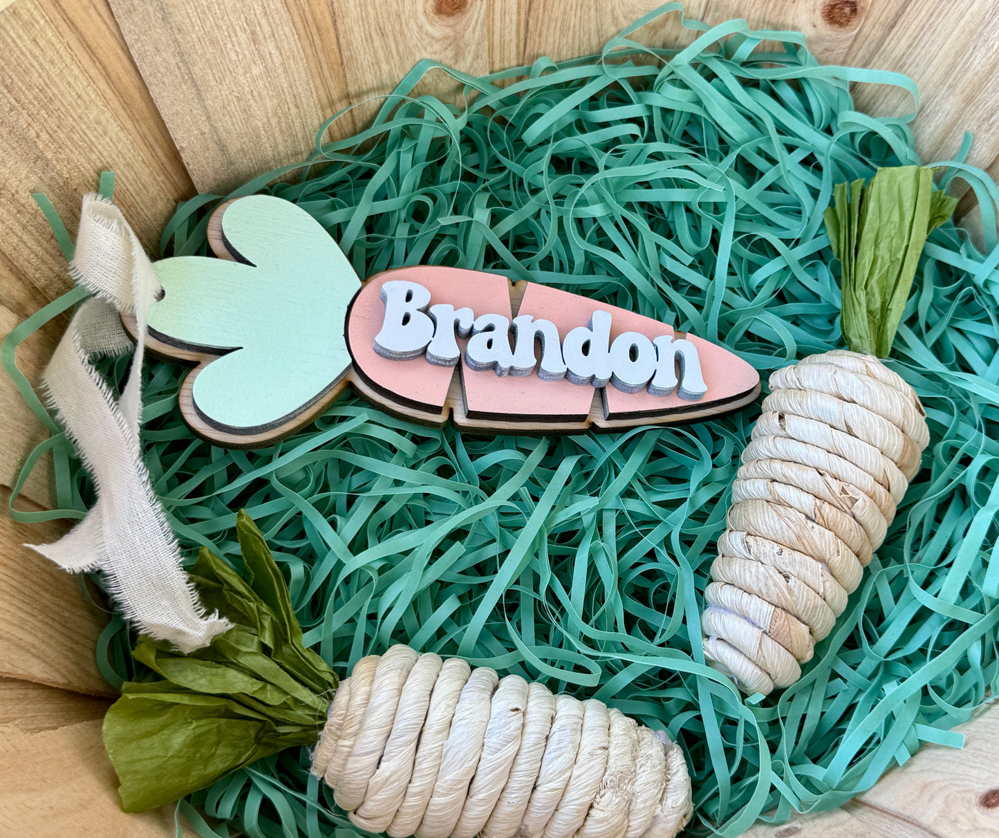 Carrot Easter Basket Tag Personalized