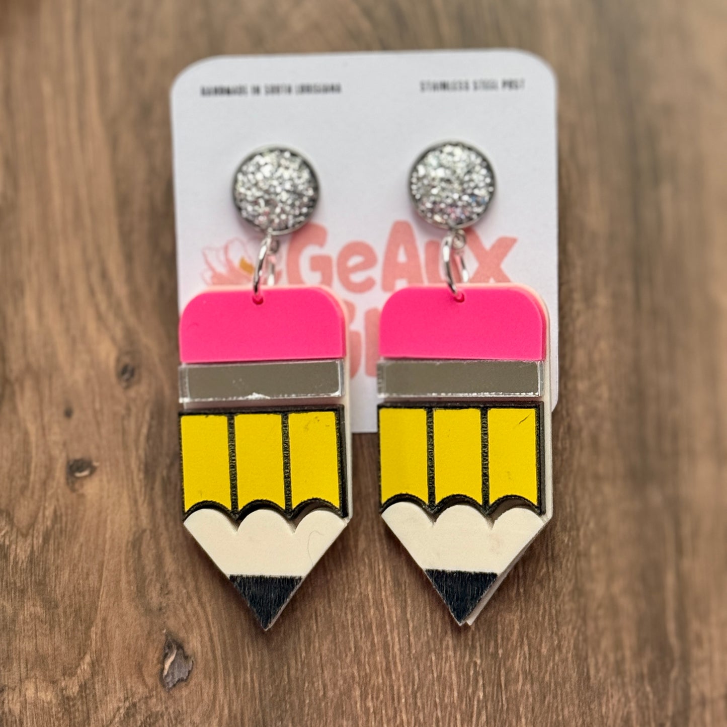 Pencil Dangle Earrings Teacher