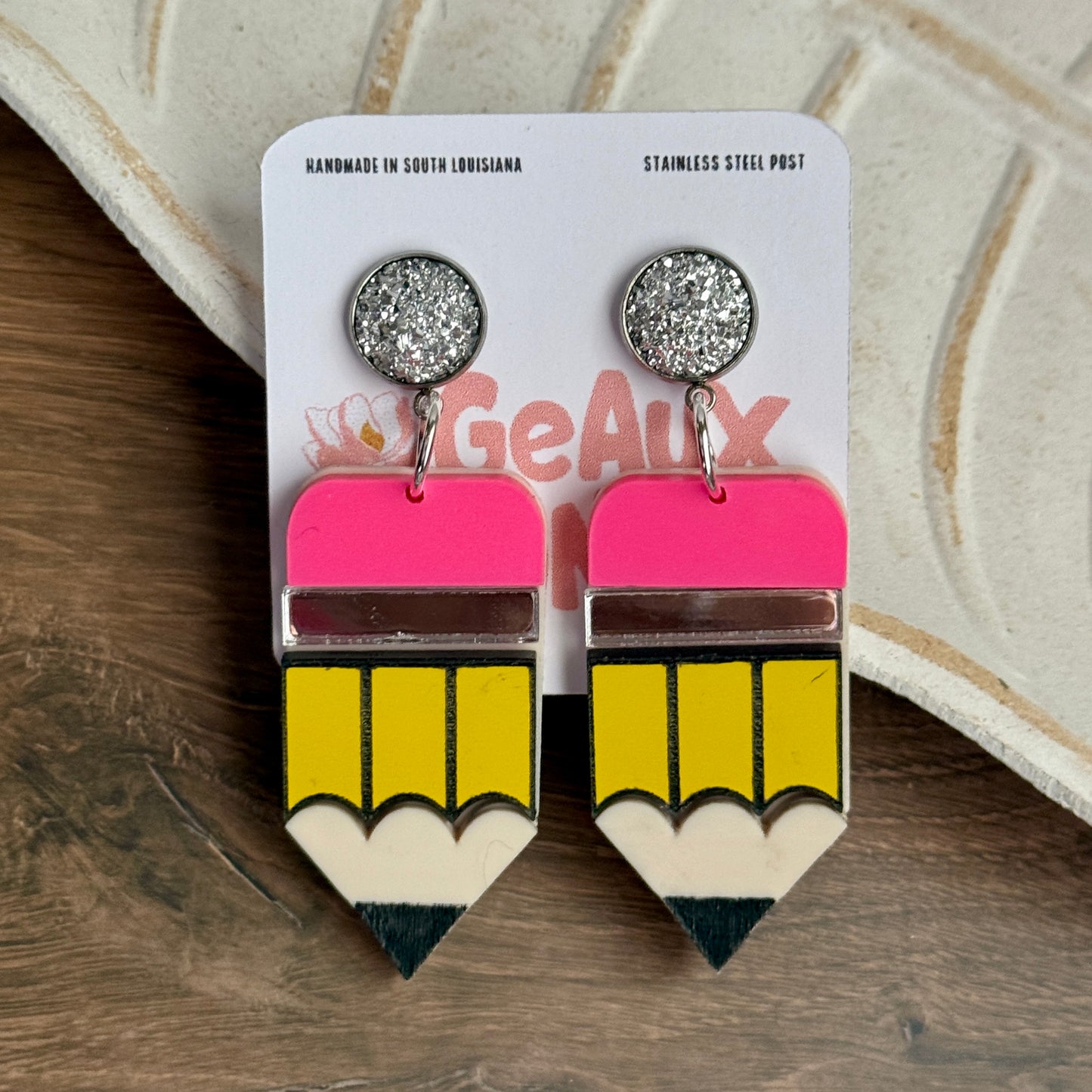Pencil Dangle Earrings Teacher