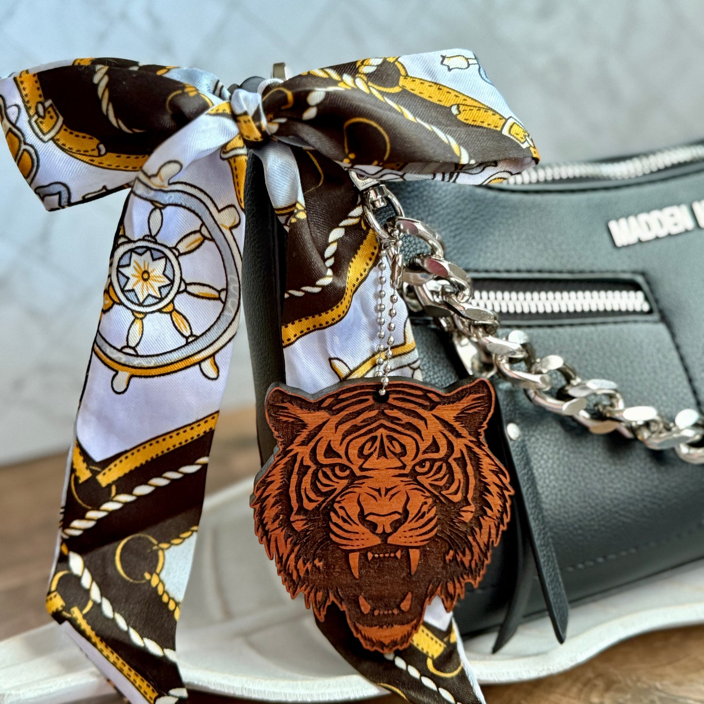 Tiger Bag Charm, Keychain, Purse Charm, Cypress