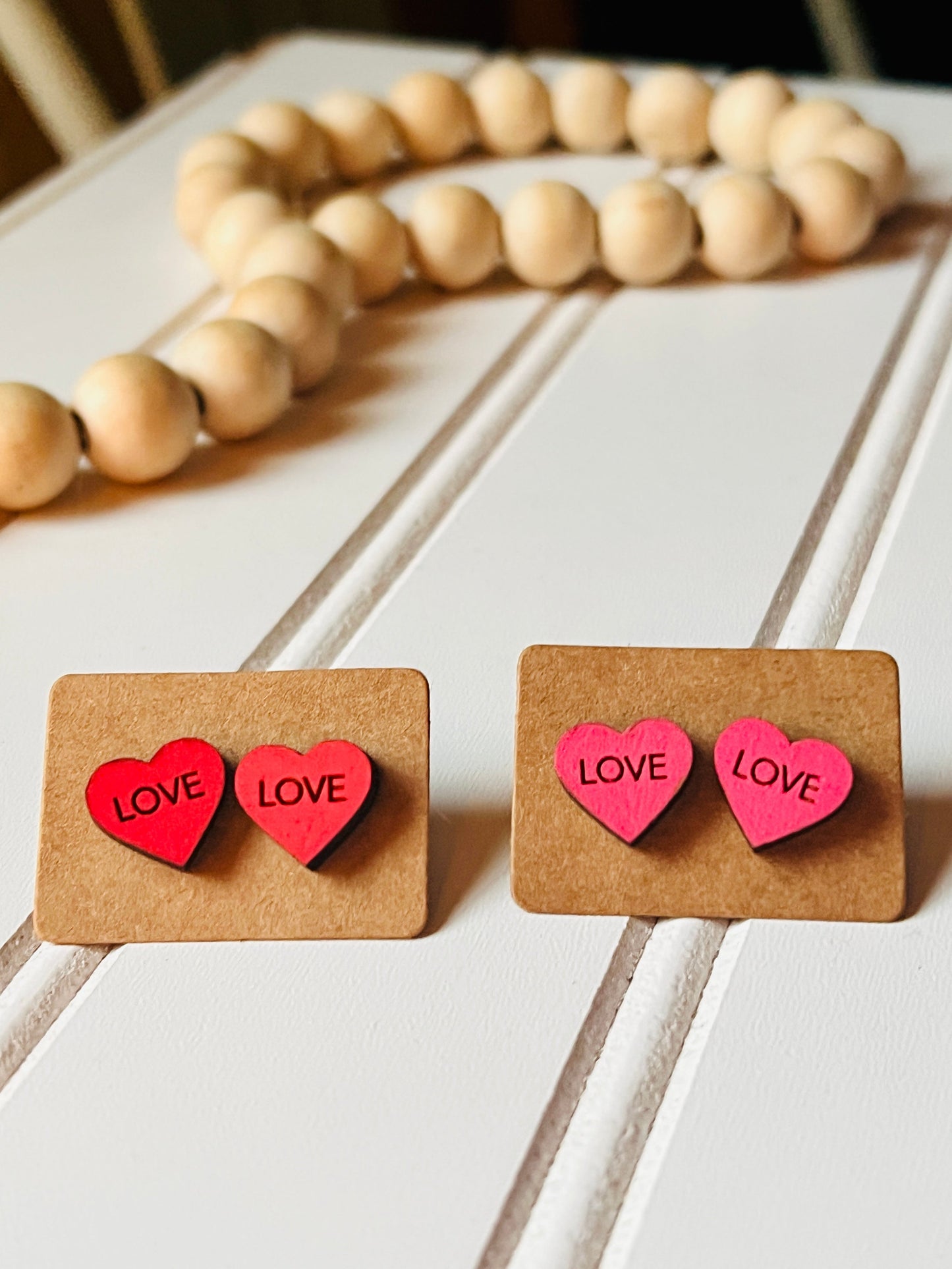 Conversation Heart Love Stud Earrings RETAIL