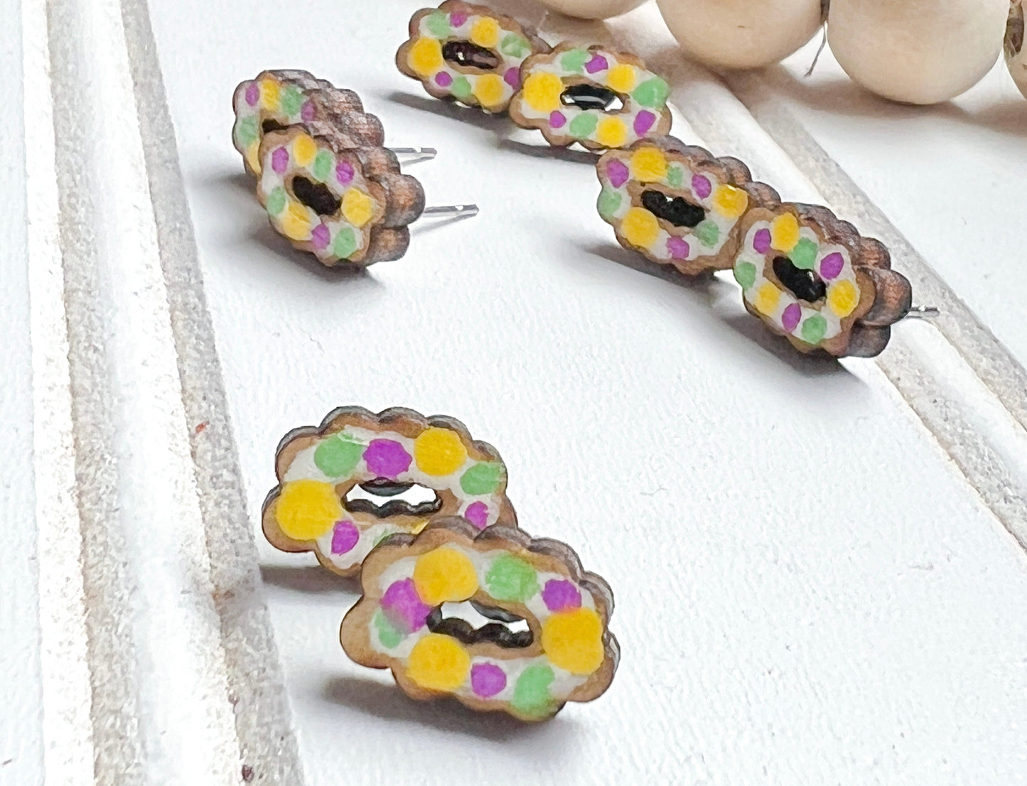King Cake Stud Earrings