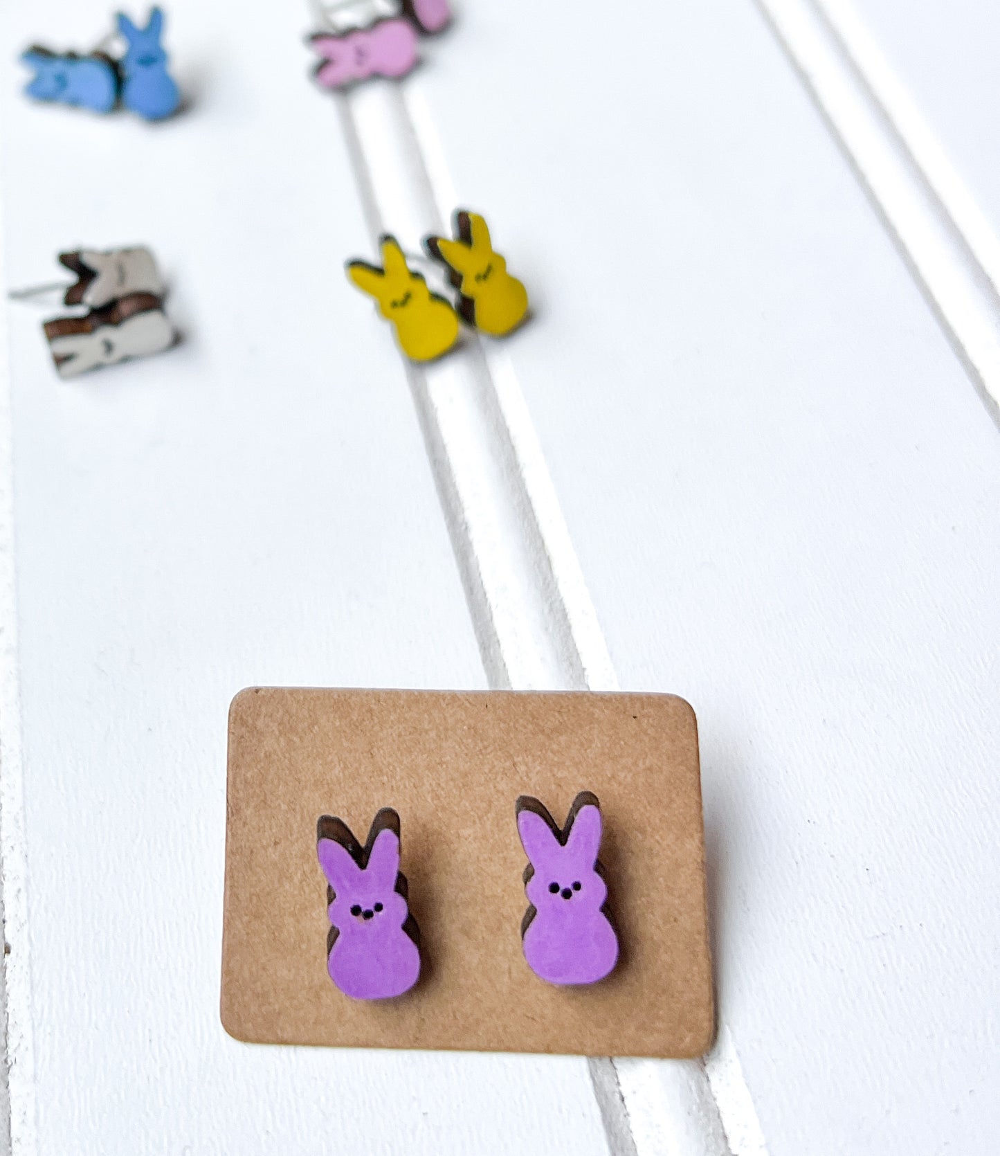 Marshmallow Bunny Stud Earrings RETAIL