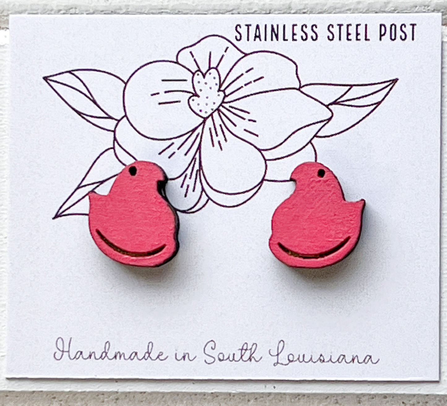 Marshmallow Easter Chick Stud Earrings