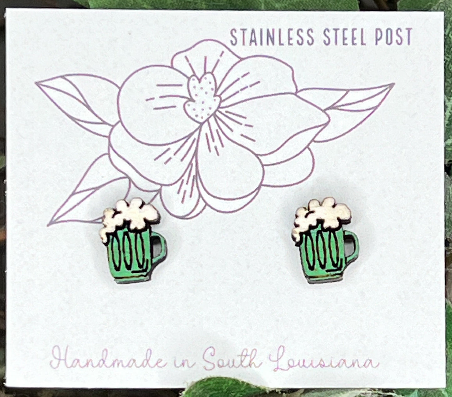 Forget Luck Give Me Beer Stud Earrings