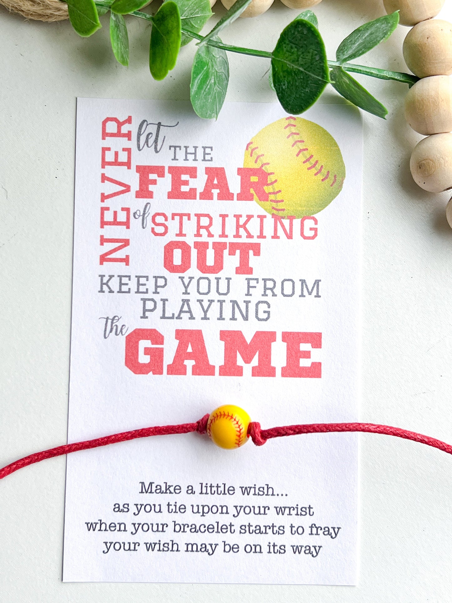 Softball Wish Bracelet