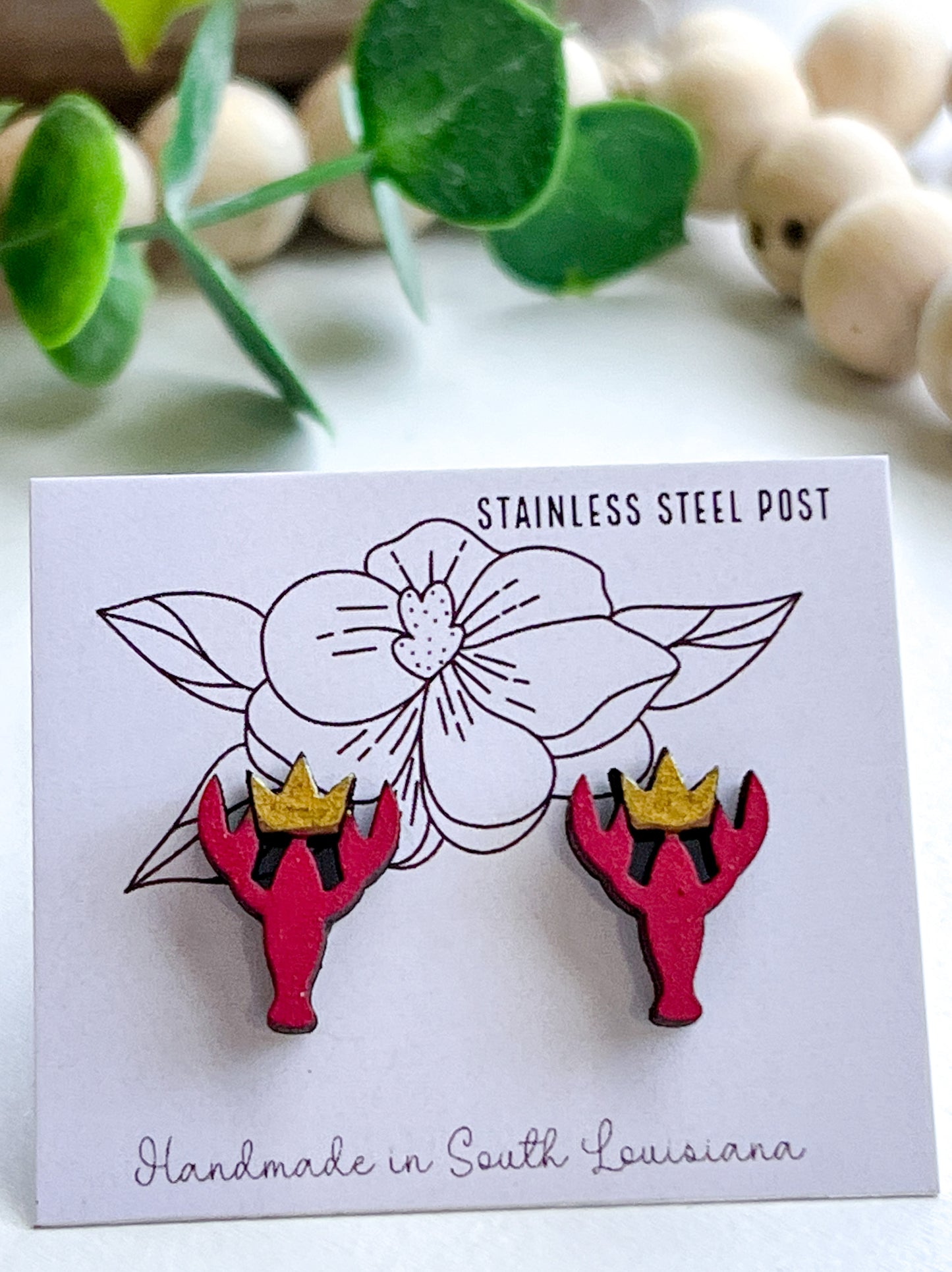 Crawfish Queen Stud Earrings