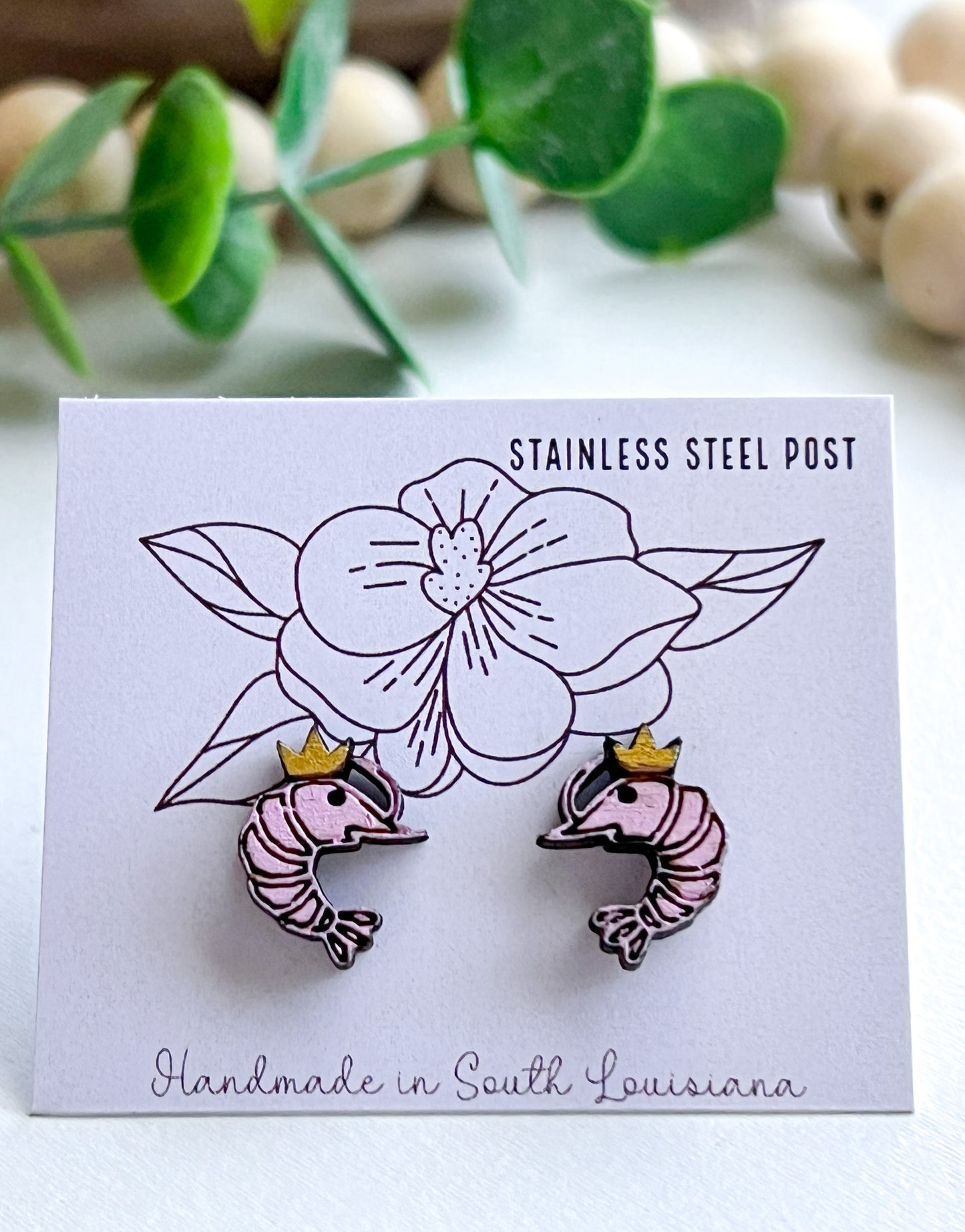 Shrimp Queen Stud Earrings