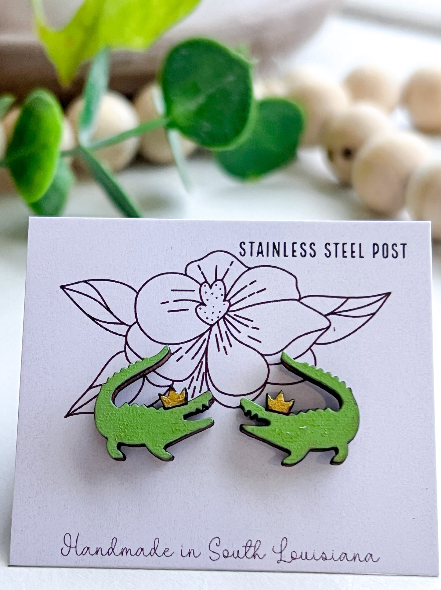 Royal Gator Stud Earrings