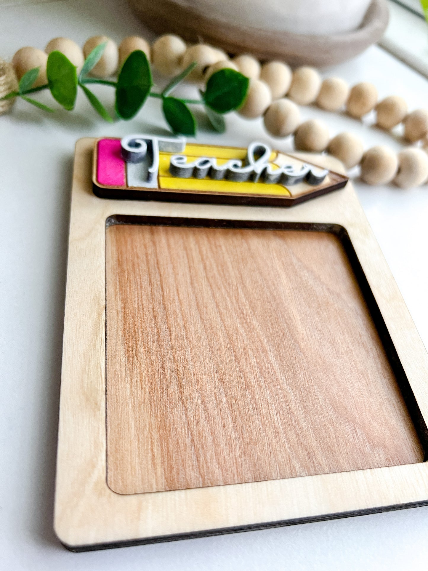 Sticky Note Holder with Pencil Personalized