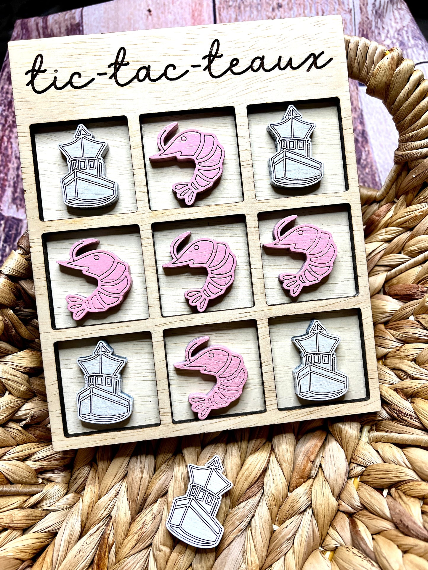 Tic Tac Teaux Shrimp and Boat