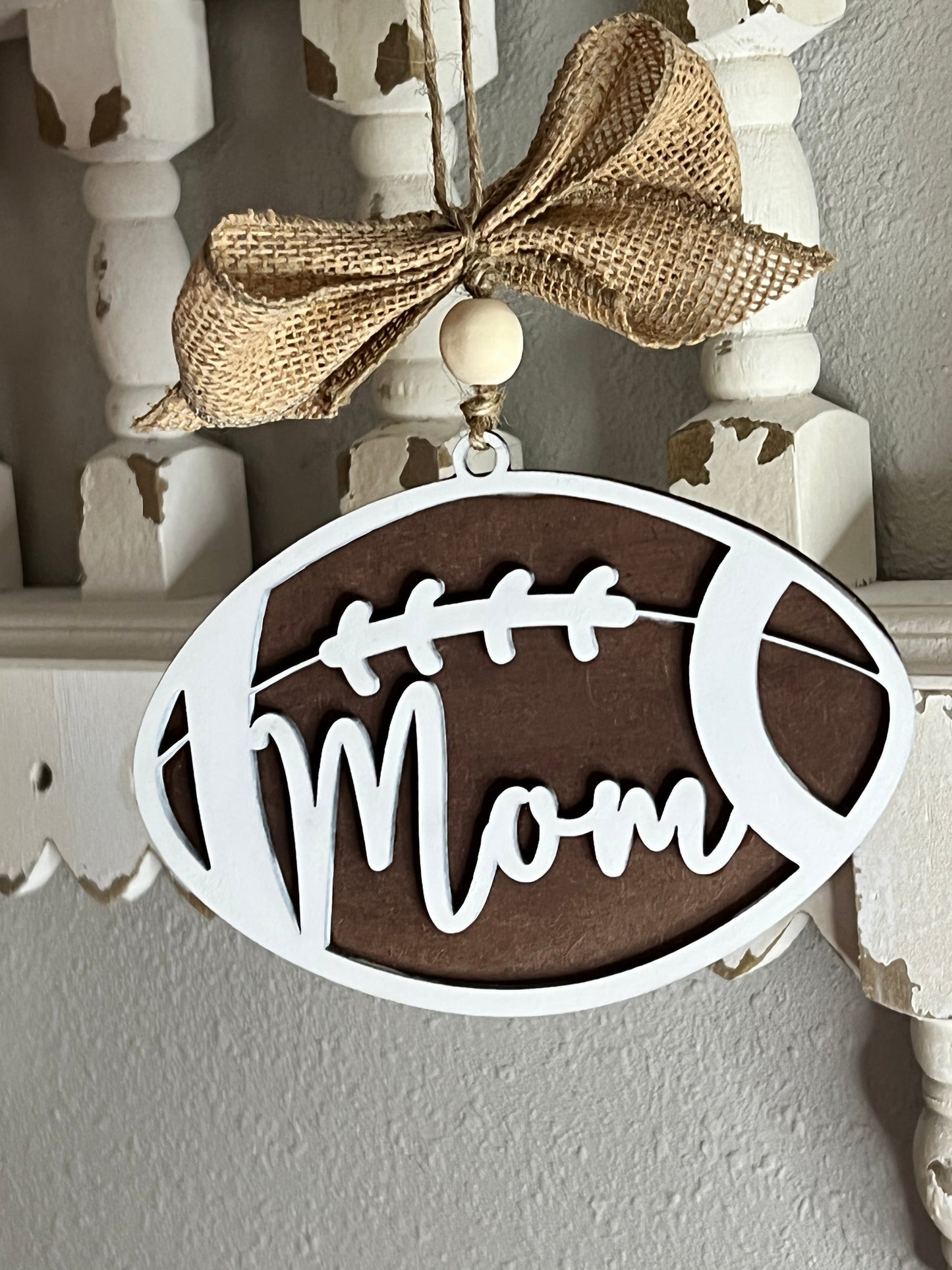 Football Custom Car Charm Tag Ornament RETAIL