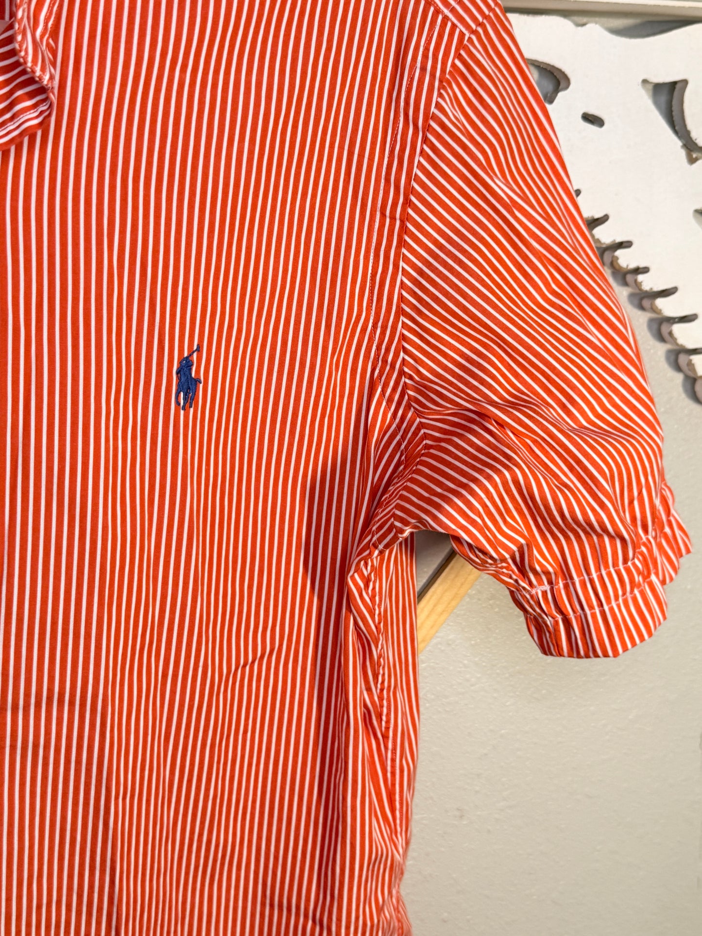 Reworked Orange & White Stripe Ralph Lauren Button Down