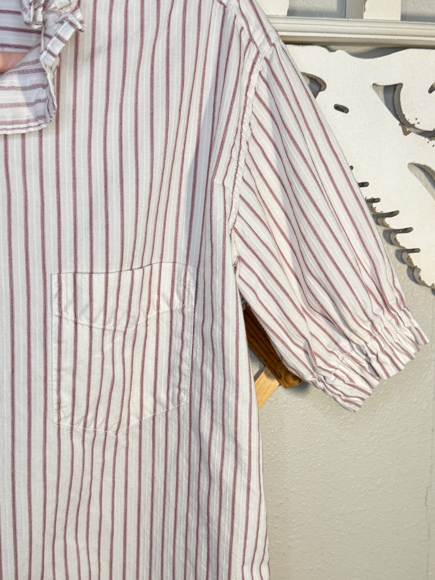 Reworked American Eagle Red & White Button Down