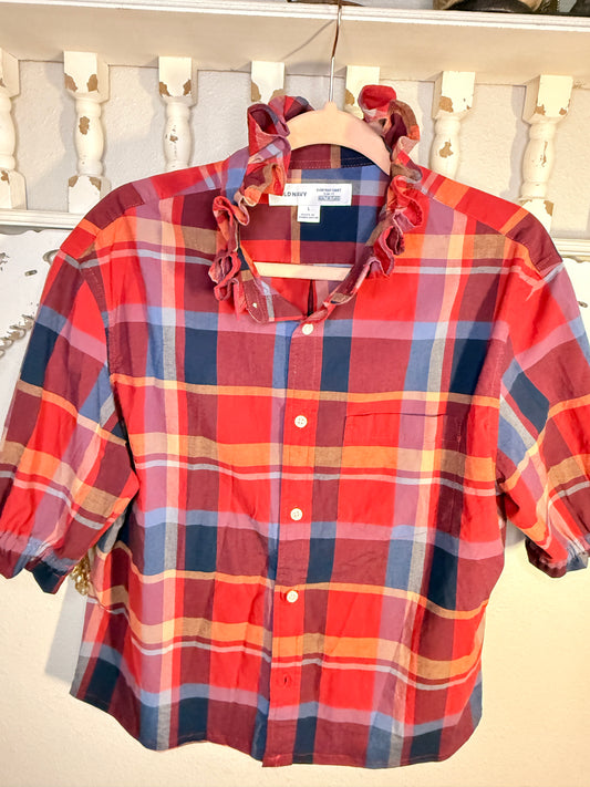 Reworked Plaid Old Navy Button Down