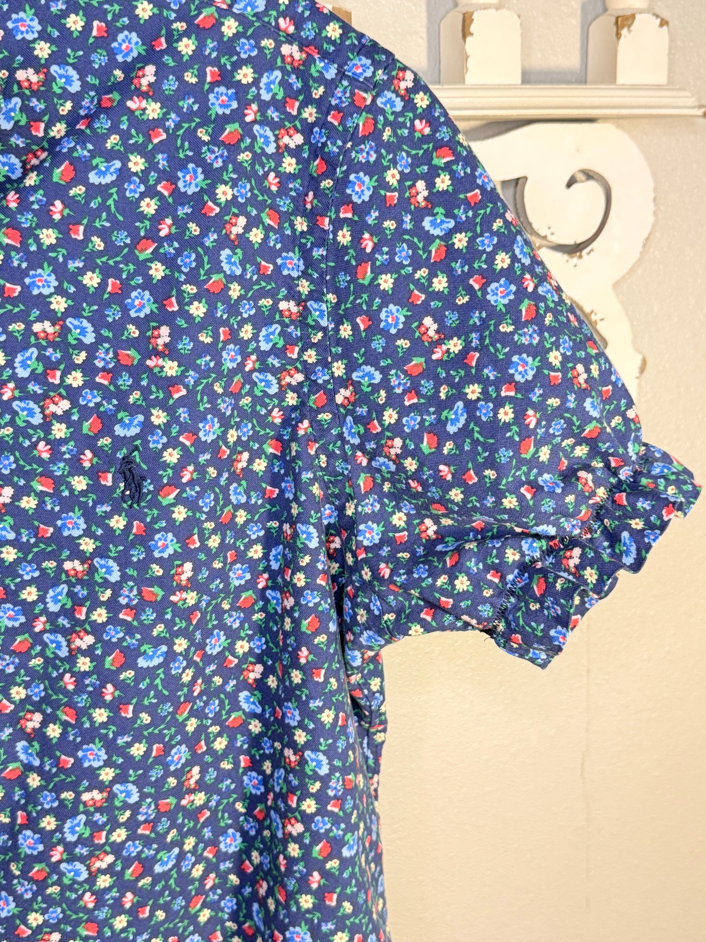 Reworked Navy Floral Ralph Lauren Button Down