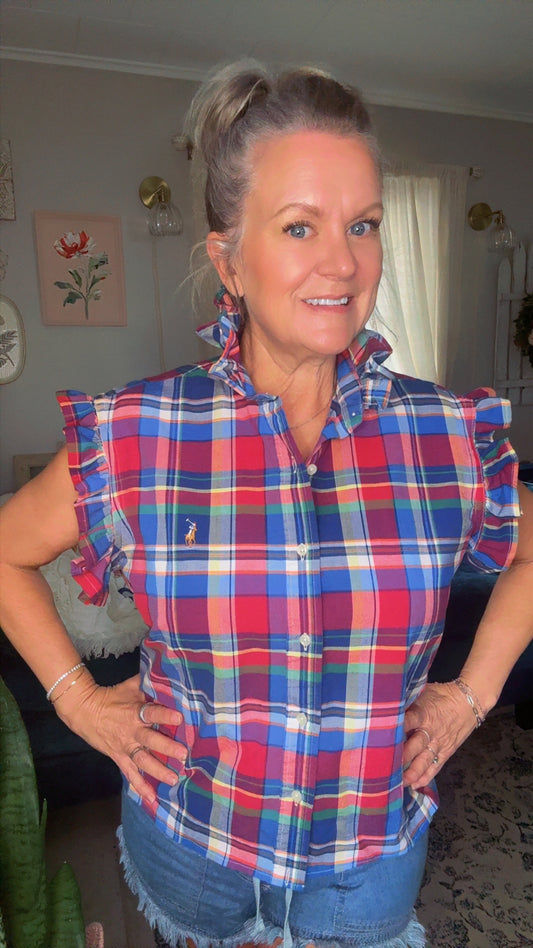 Reworked Polo Multicolor Plaid Button Down