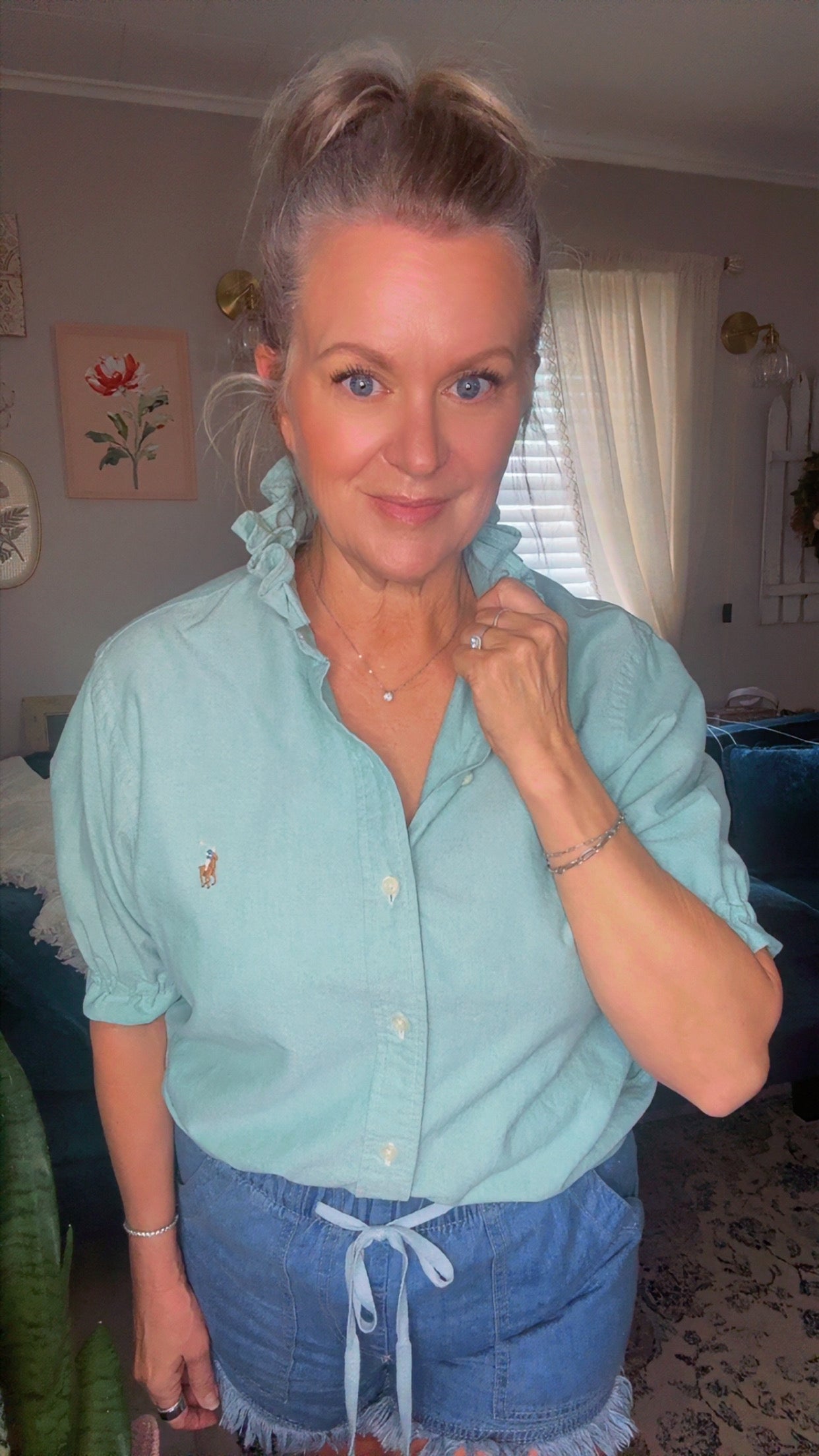 Reworked Mint Green Ralph Lauren Button Down
