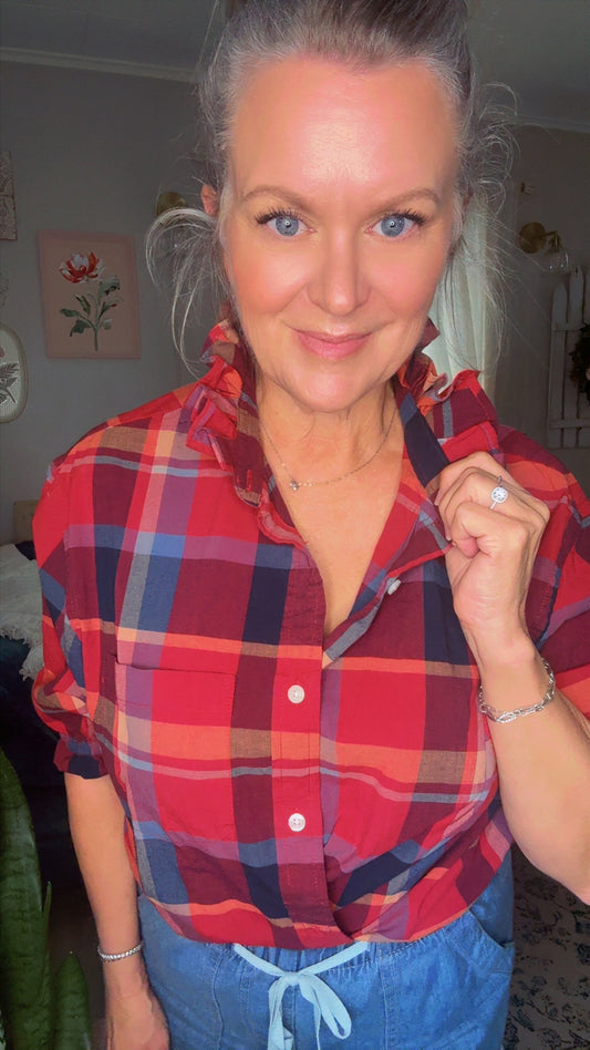 Reworked Plaid Old Navy Button Down