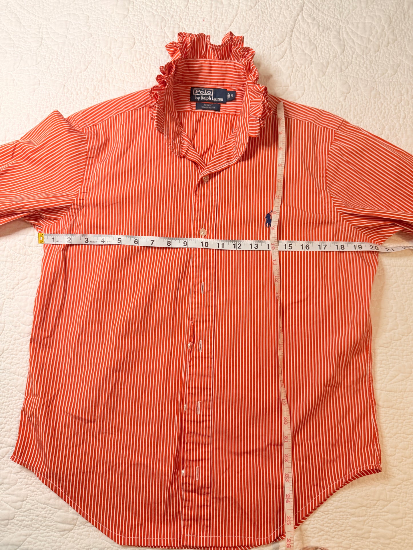 Reworked Orange & White Stripe Ralph Lauren Button Down