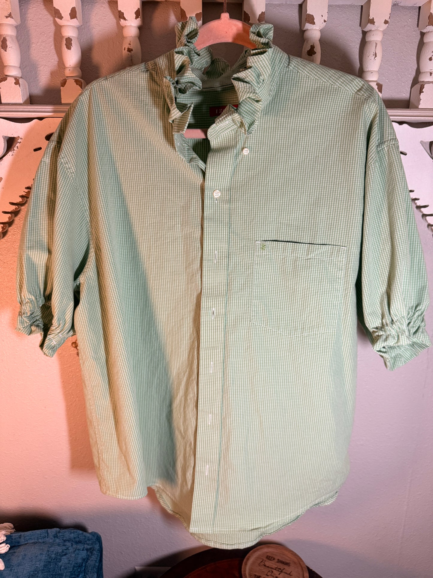 Reworked Mint Green Izod Button Down