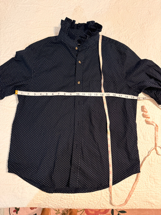 Reworked Navy Polka Dot Old Navy Button Down