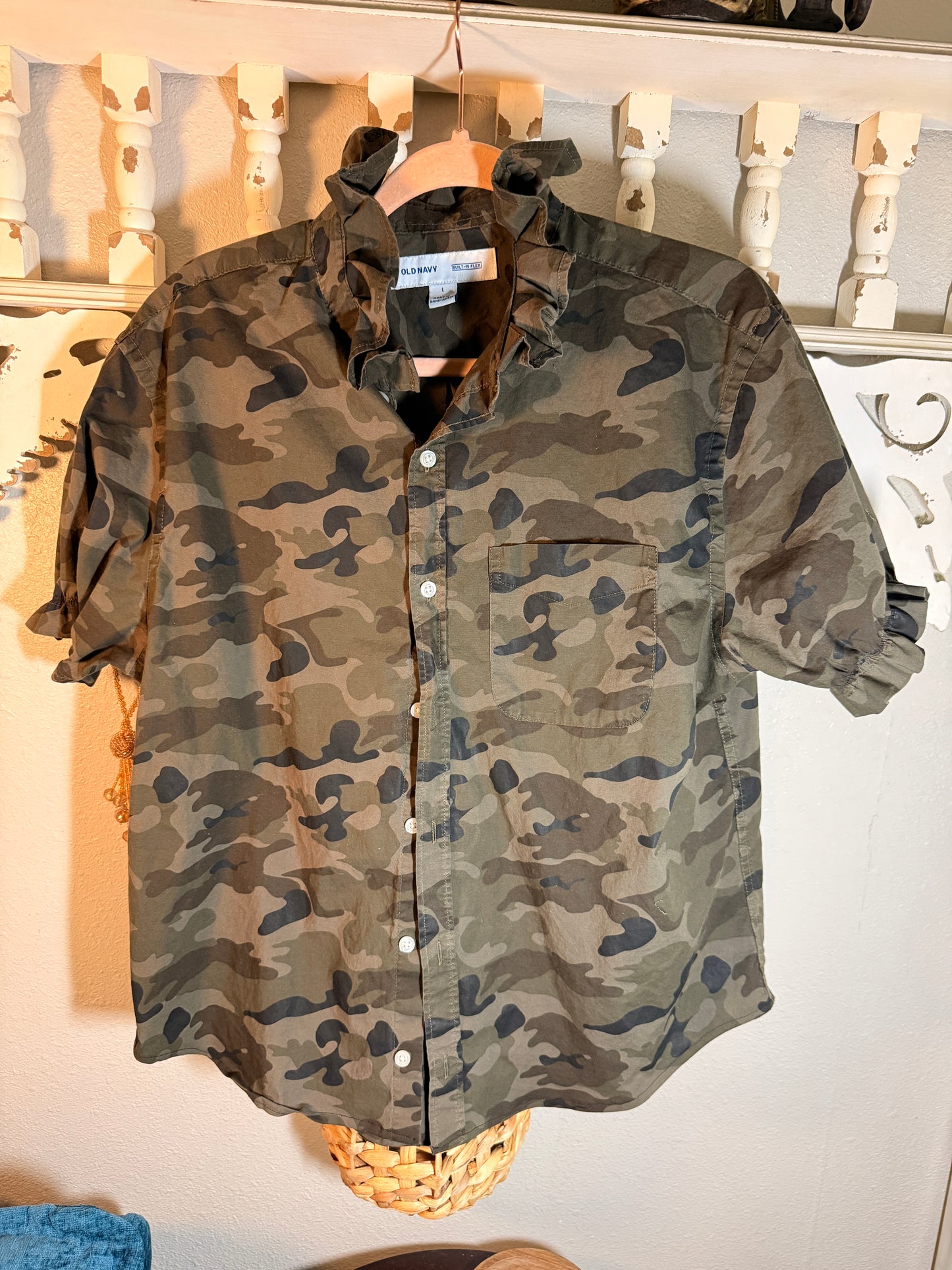 Reworked Camo Old Navy Button Down