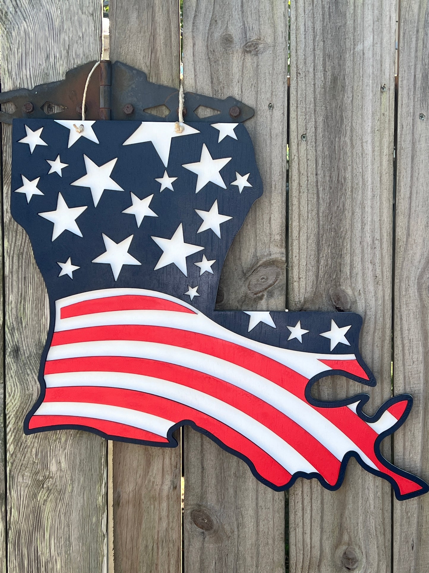 Louisiana Patriotic Door Hanger