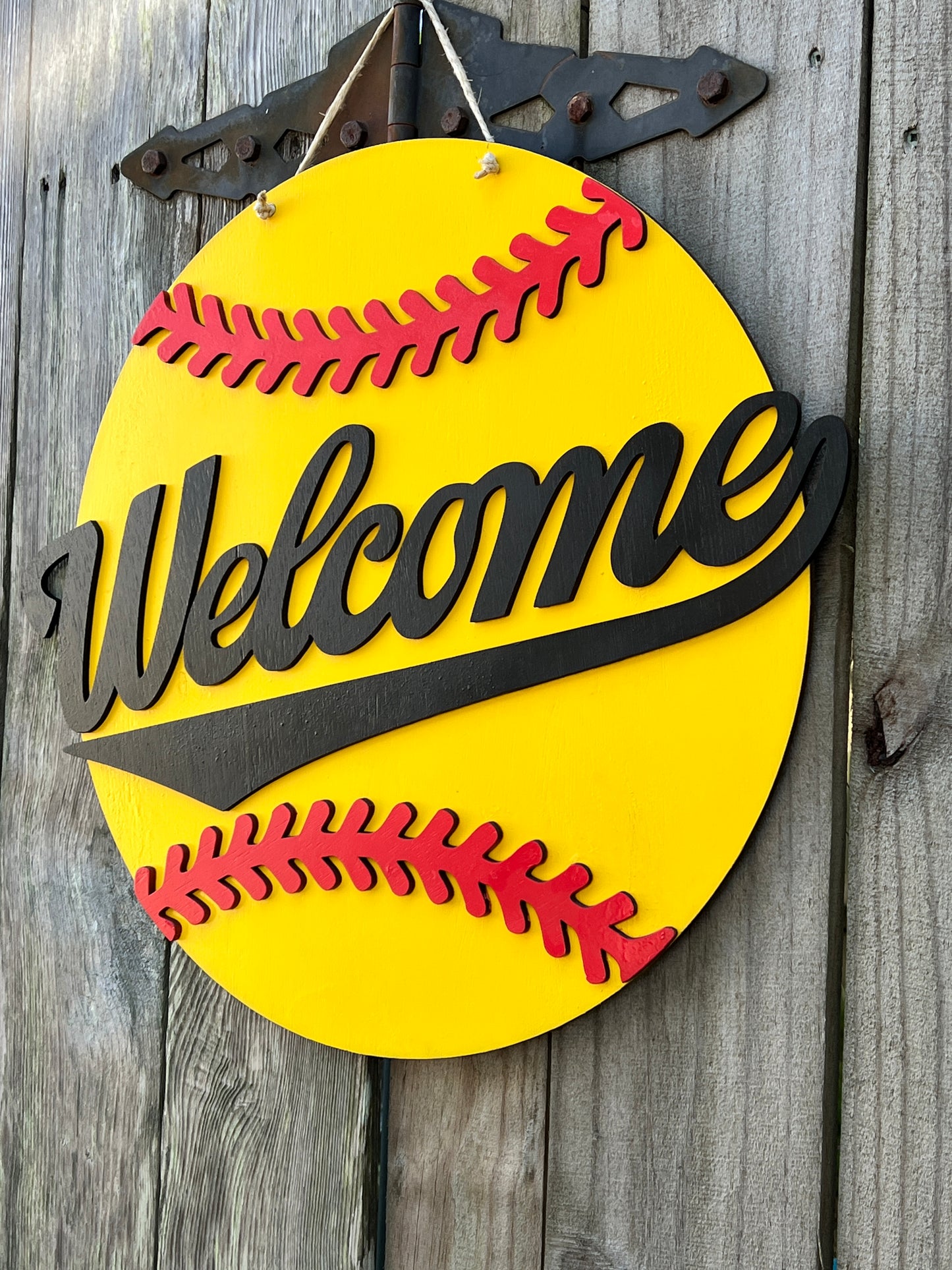 Softball Welcome Door Hanger