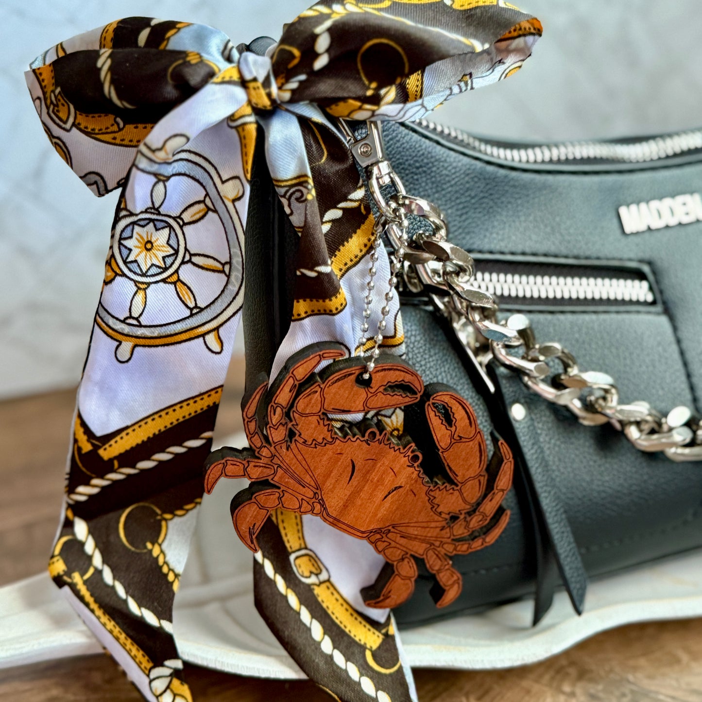 Crab Bag Charm, Keychain, Purse Charm, Cypress