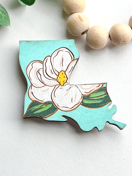 Louisiana Magnolia Magnet Aqua