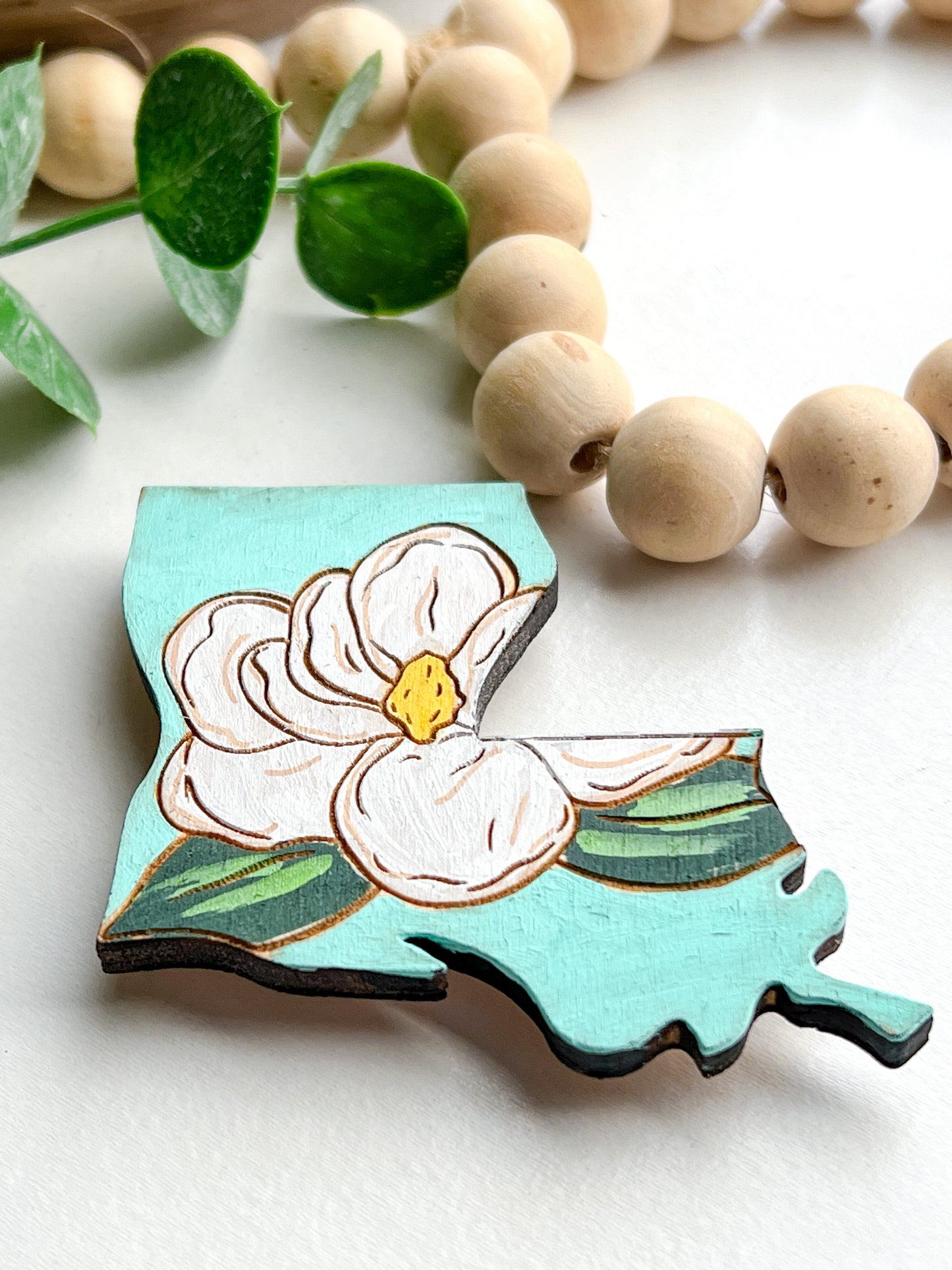 Louisiana Magnolia Magnet Aqua