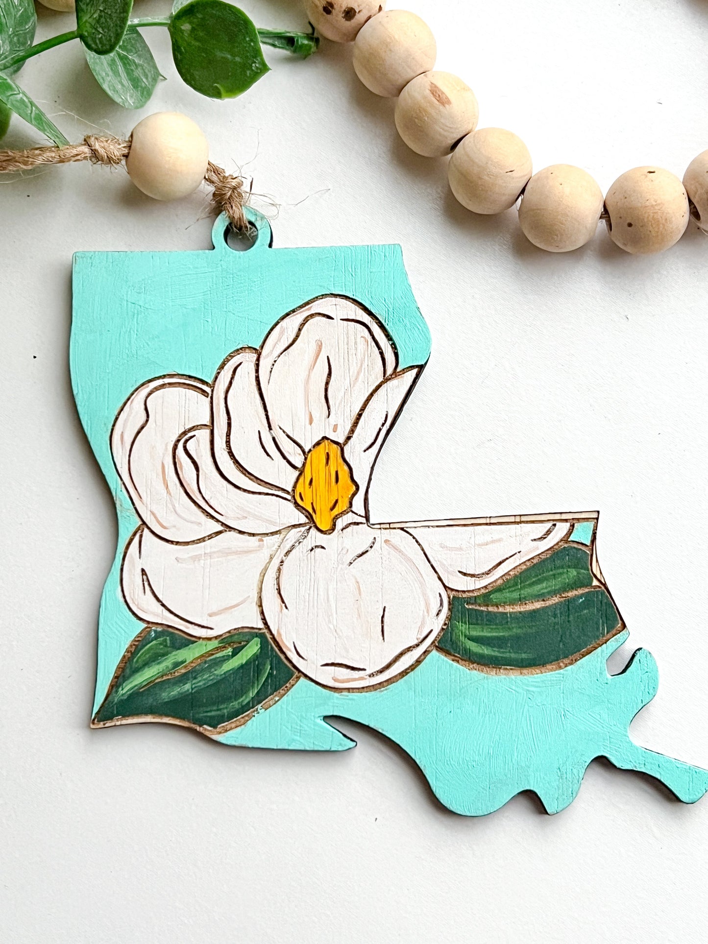 Louisiana Magnolia Ornament Aqua