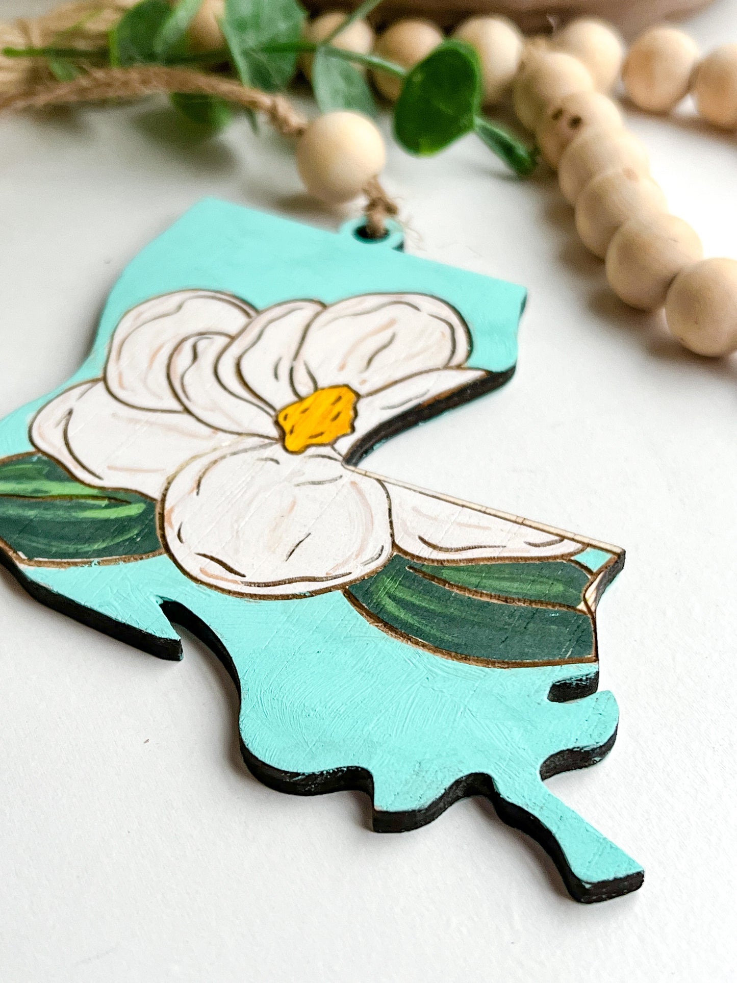 Louisiana Magnolia Ornament Aqua