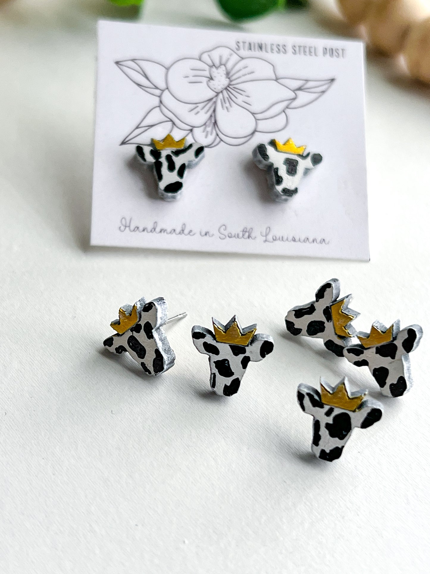 Cow Queen Stud Earrings