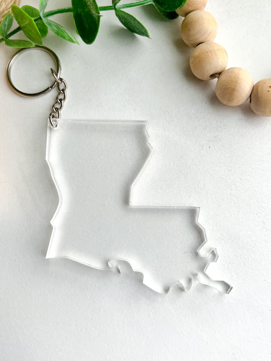 Louisiana Clear Acrylic Keychain