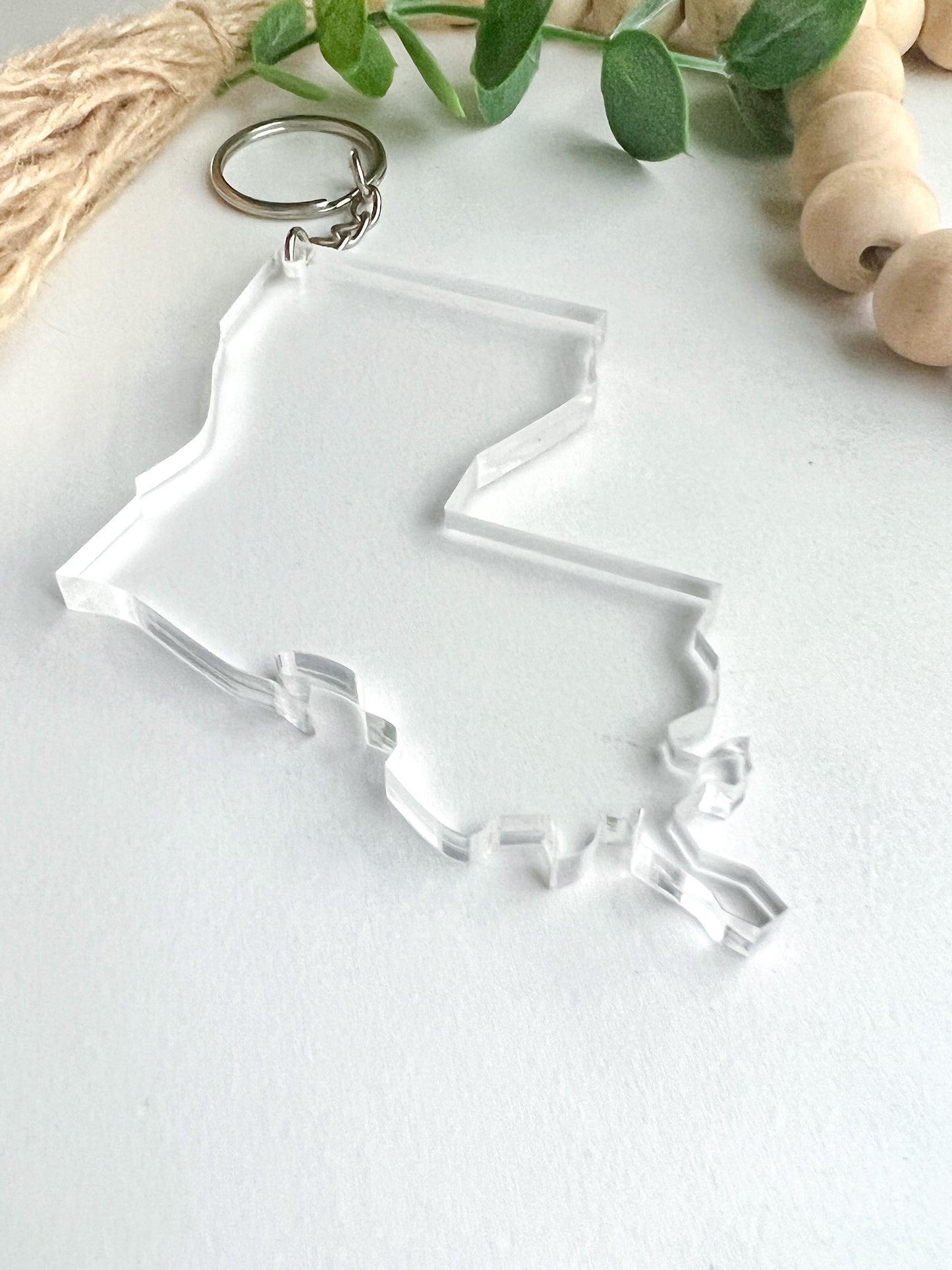 Louisiana Clear Acrylic Keychain