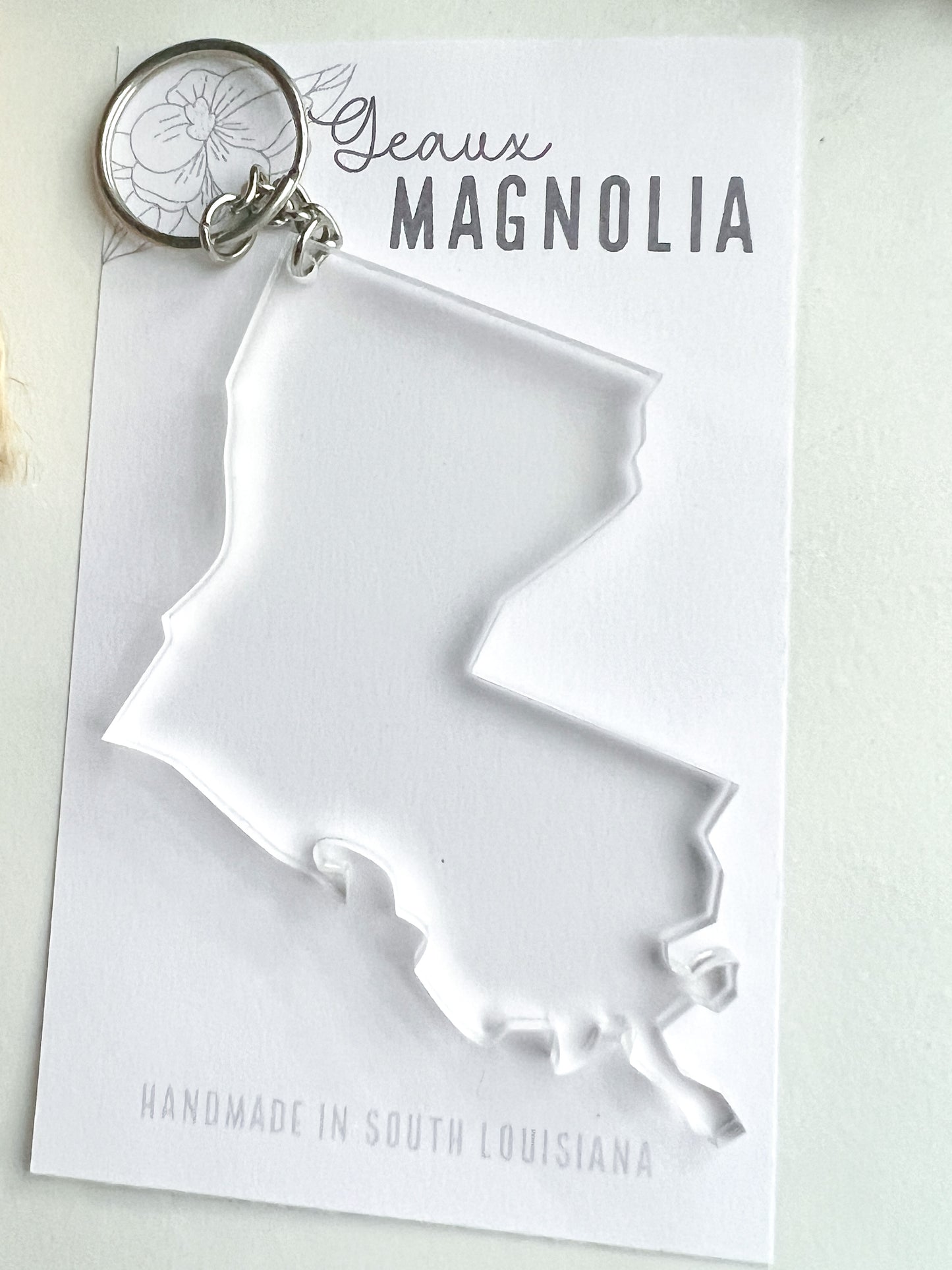 Louisiana Clear Acrylic Keychain