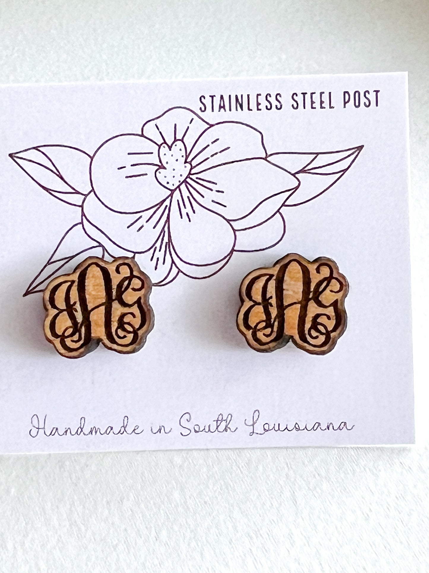 Monogram Stud Earrings