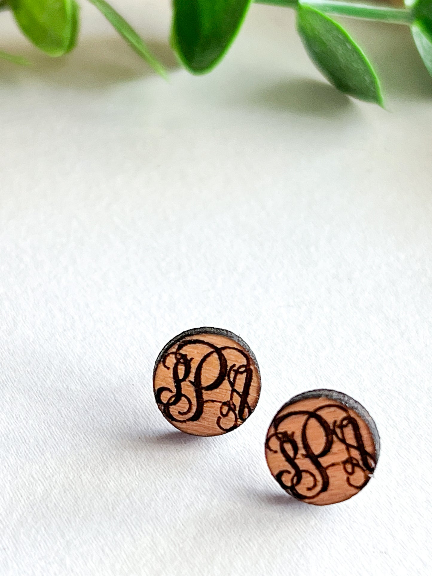 Monogram Stud Earrings