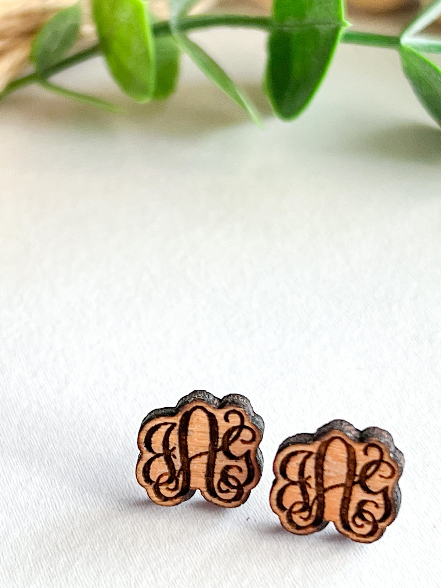 Monogram Stud Earrings