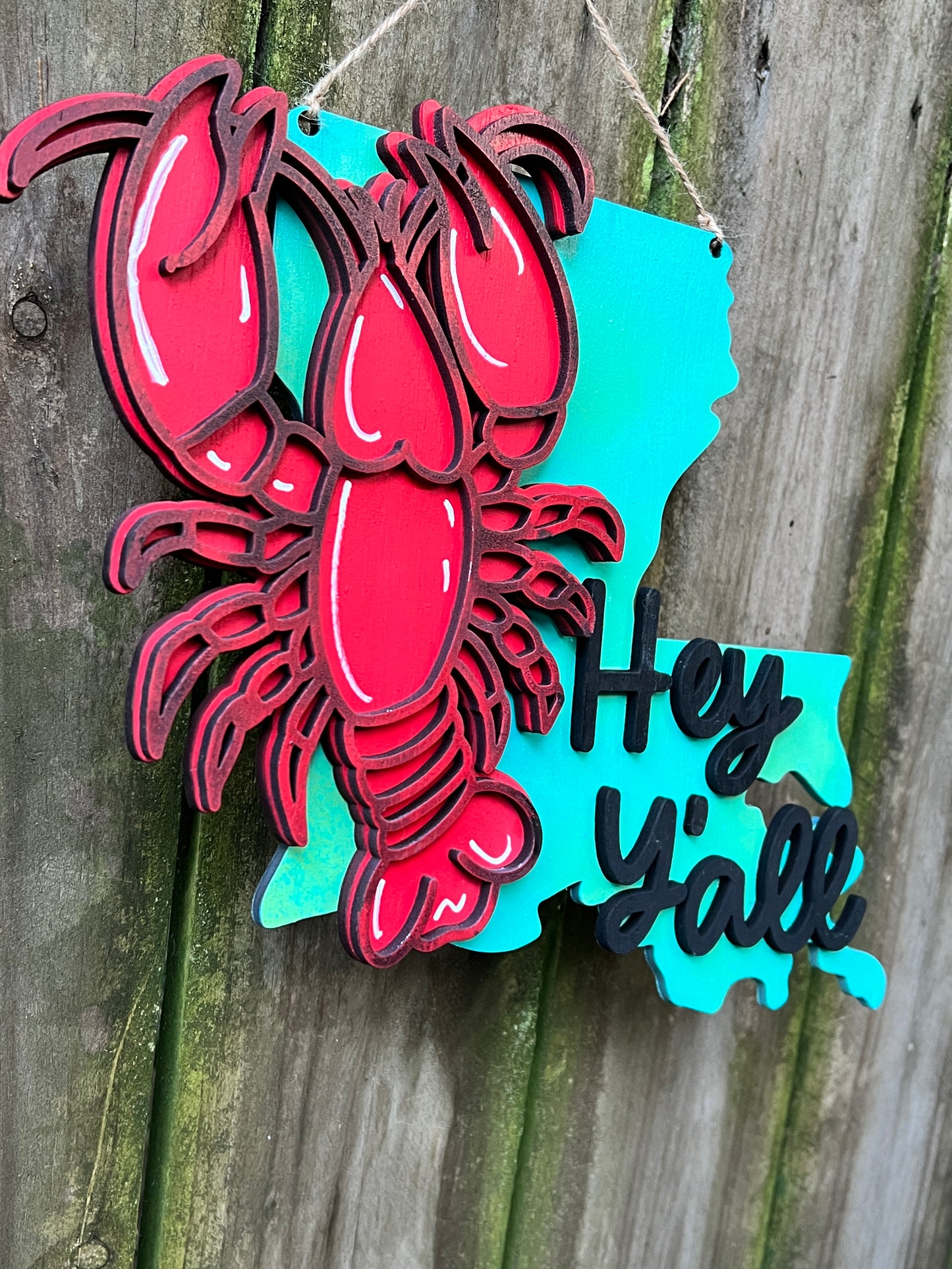 Louisiana Crawfish 3D Door Hanger