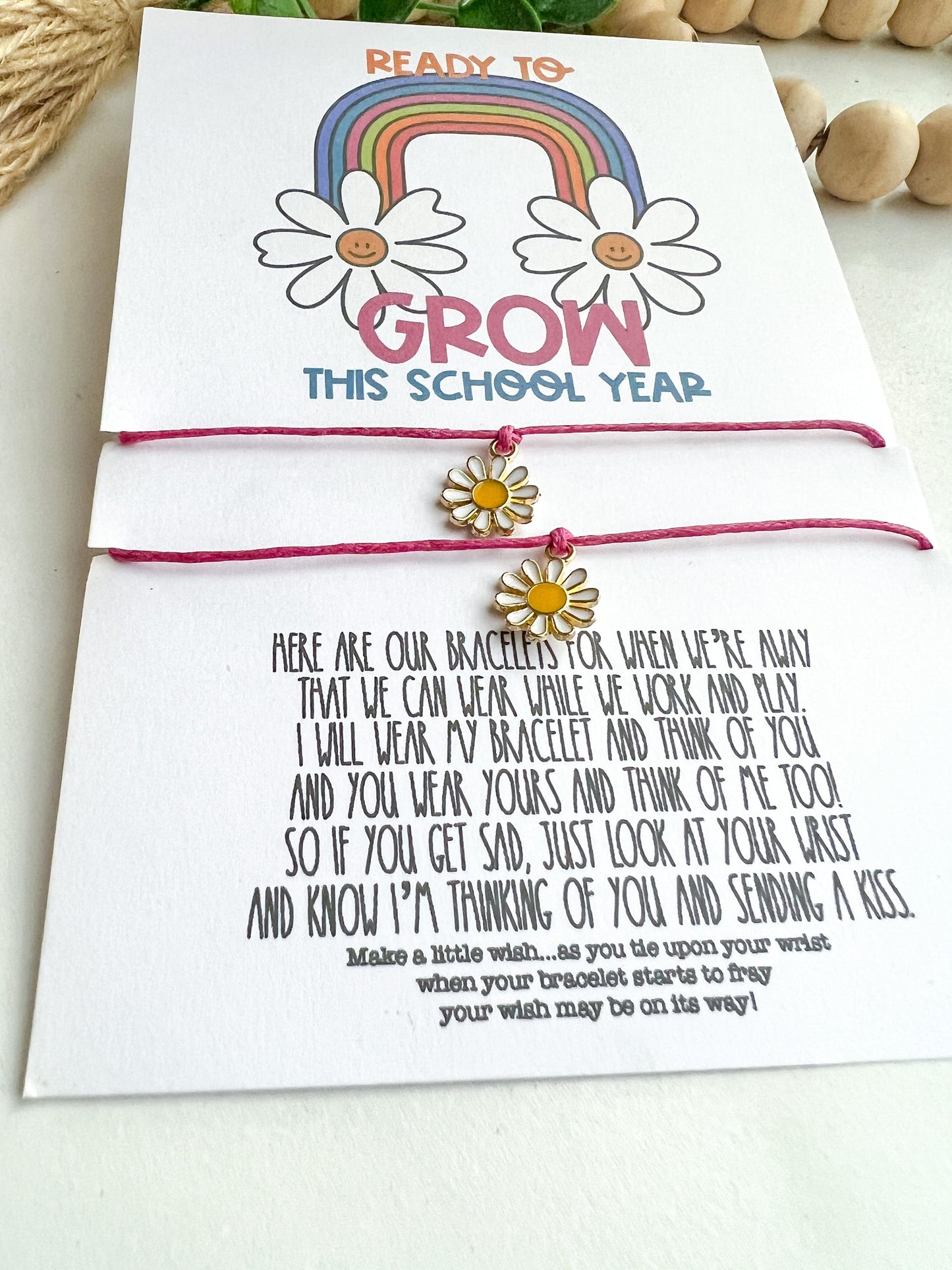 Daisy Grow Back to School Wish Bracelet