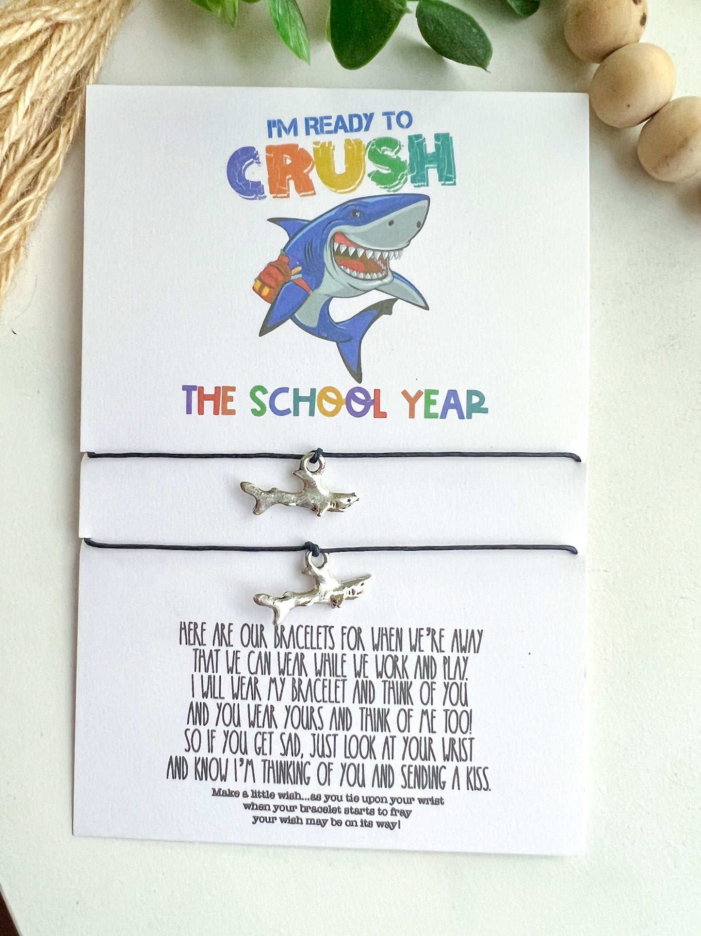 Shark Crush Back to School Wish Bracelet