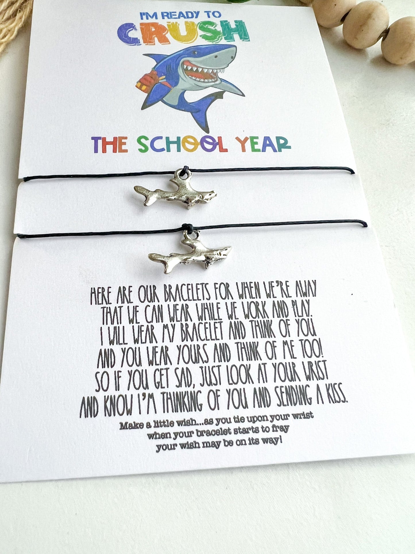 Shark Crush Back to School Wish Bracelet