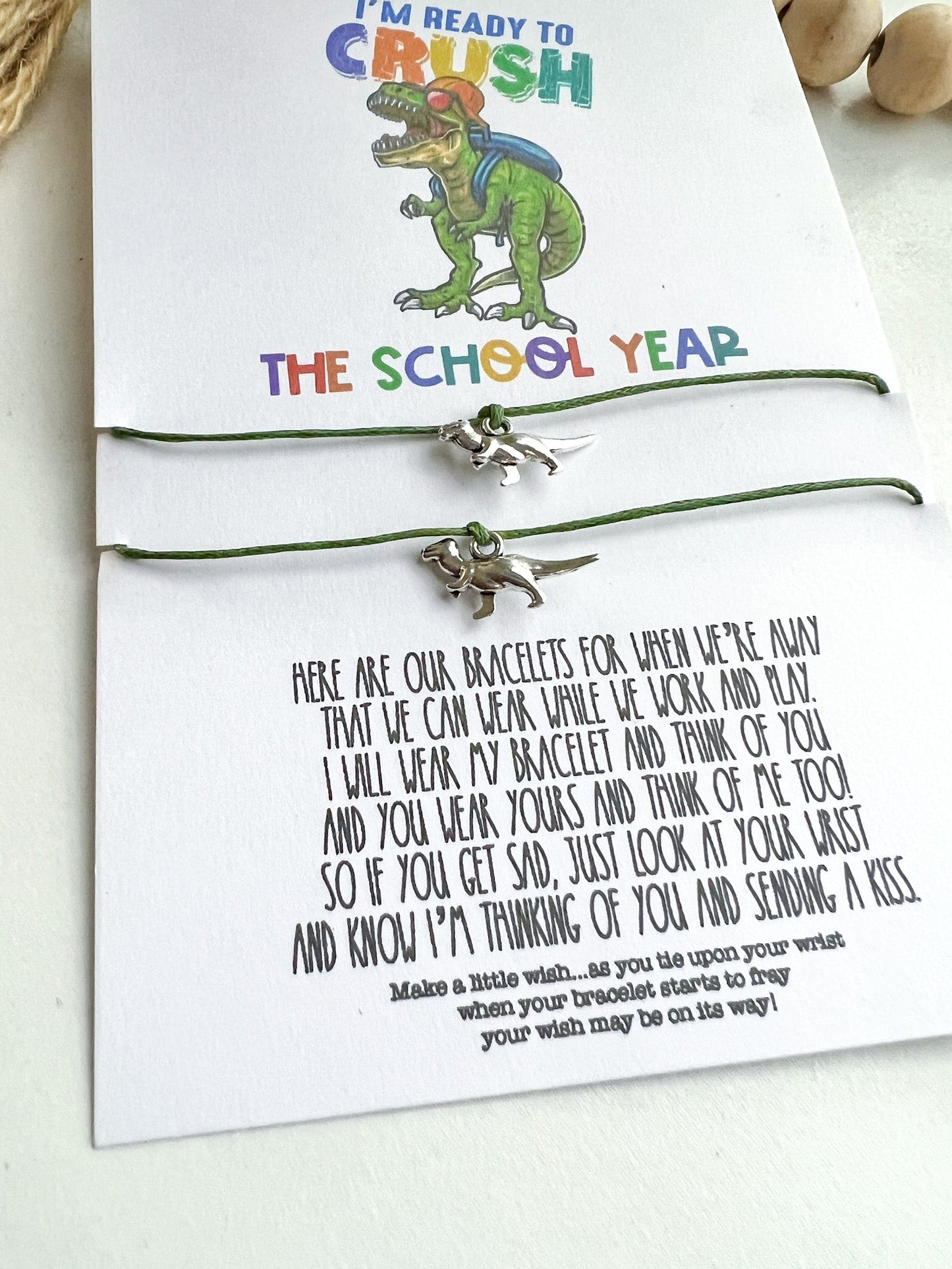 Dino Crush Back to School Wish Bracelet