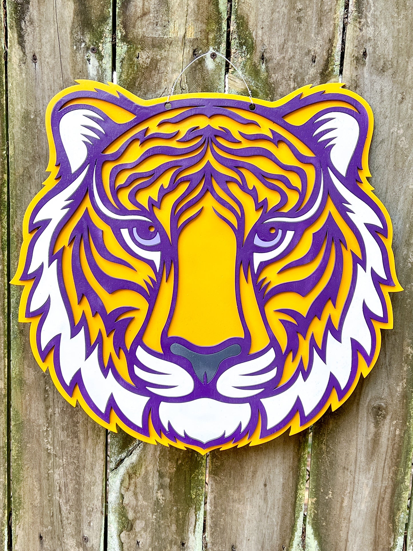 Tiger Purple and Gold 3D Door Hanger