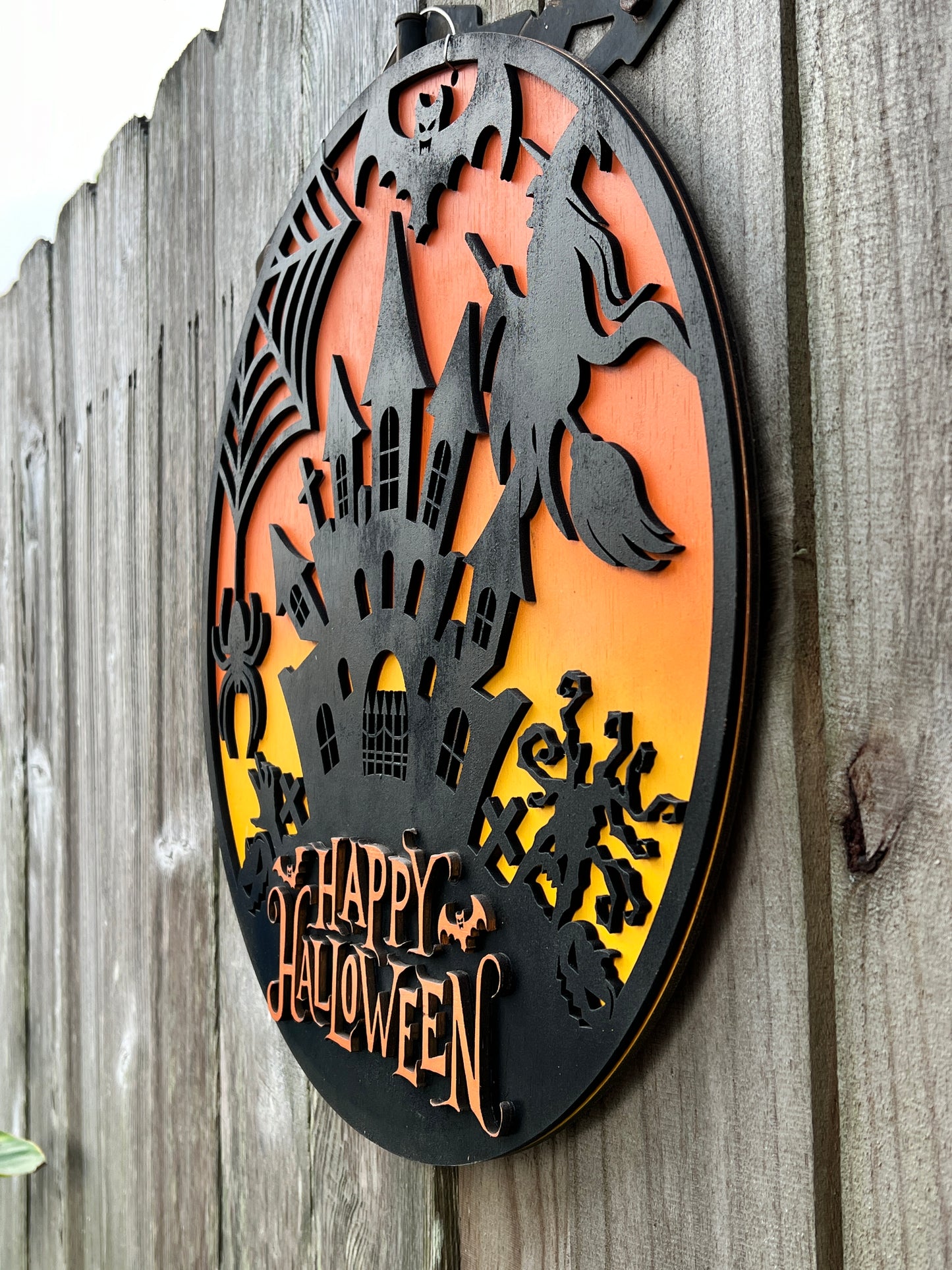 Halloween Haunted House Door Hanger